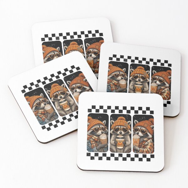 Item preview, Autumn Pumpkin Spice Raccoon Trio designed and sold by Trendvia .