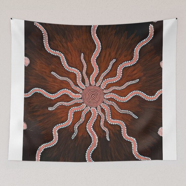 Item preview, Bush fire dreaming at warlugulong - native art designed and sold by NeonCanvasDream.