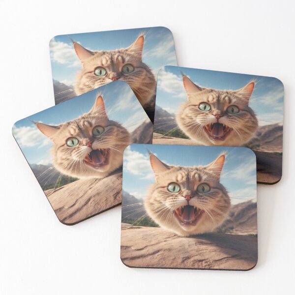 Item preview, Funny screaming cat with big eyes designed and sold by HolaJosephina.