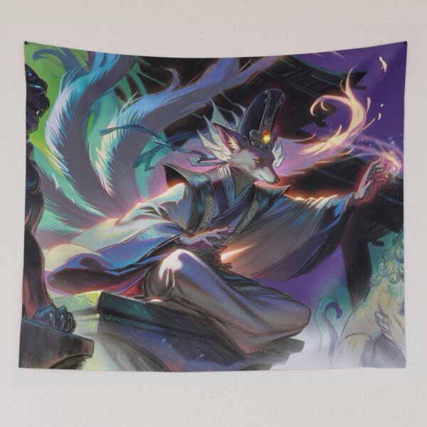 Item preview, Mystic Kitsune Weaving Magic in the Night (V4) designed and sold by SabaMirzique.