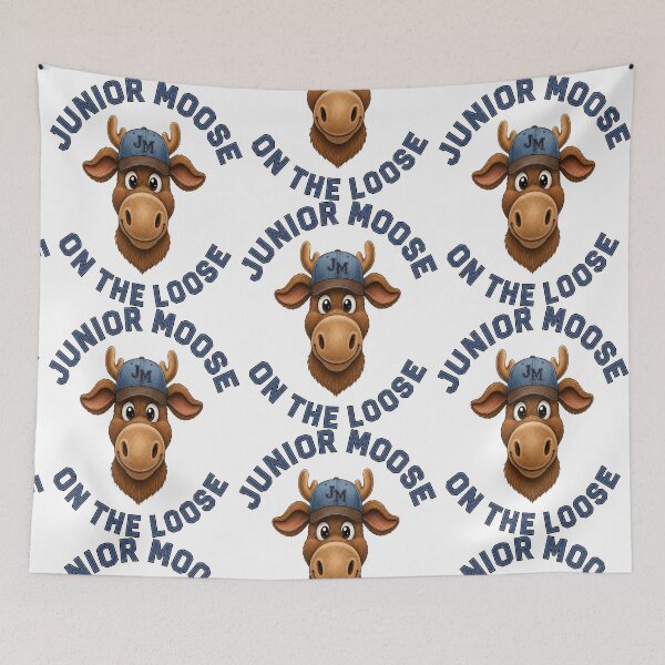Item preview, Junior Moose On The Loose Cute Animal Art designed and sold by ScenicRoute66.