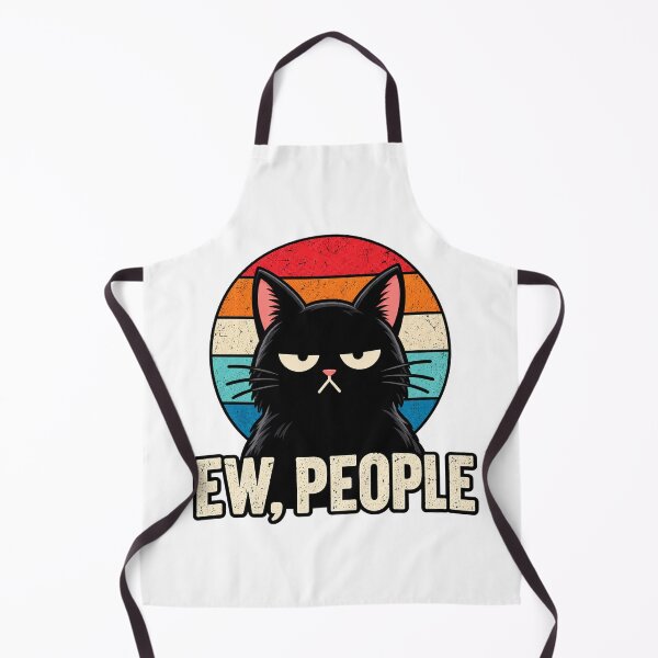 Item preview, Grumpy Black Cat Ew People Retro Vintage designed and sold by smaildon.