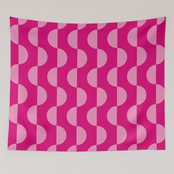 Item preview, Mod Semicircle Waves – 70s Optical Geometric Ripple Pattern | Pink designed and sold by Frohyou.