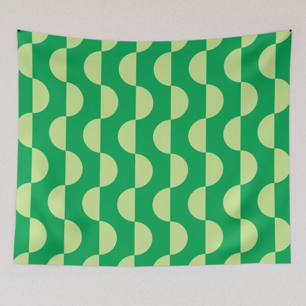 Item preview, Mod Semicircle Waves – 70s Optical Geometric Ripple Pattern | Green designed and sold by Frohyou.