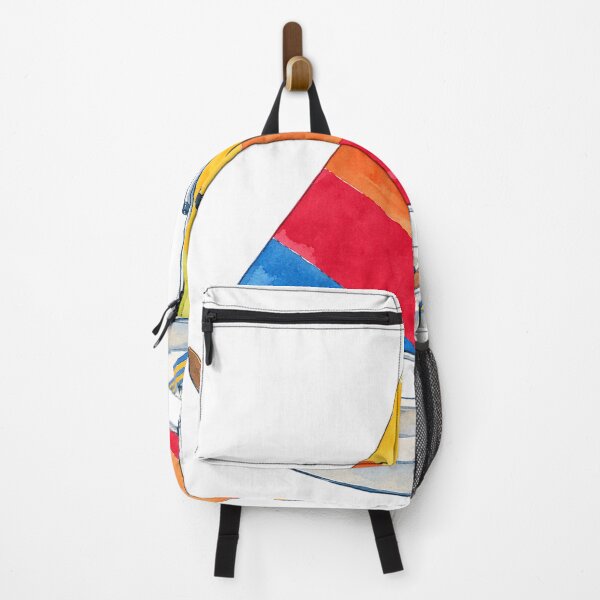 Item preview, Vintage Sunfish Sailboat with Rainbow Sail Watercolor designed and sold by saltyhydrangea.