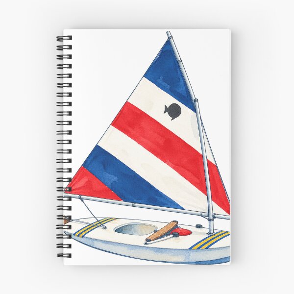 Item preview, Classic Red White & Blue Sunfish Sailboat Watercolor designed and sold by saltyhydrangea.
