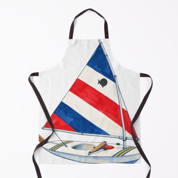 Item preview, Classic Red White & Blue Sunfish Sailboat Watercolor designed and sold by saltyhydrangea.
