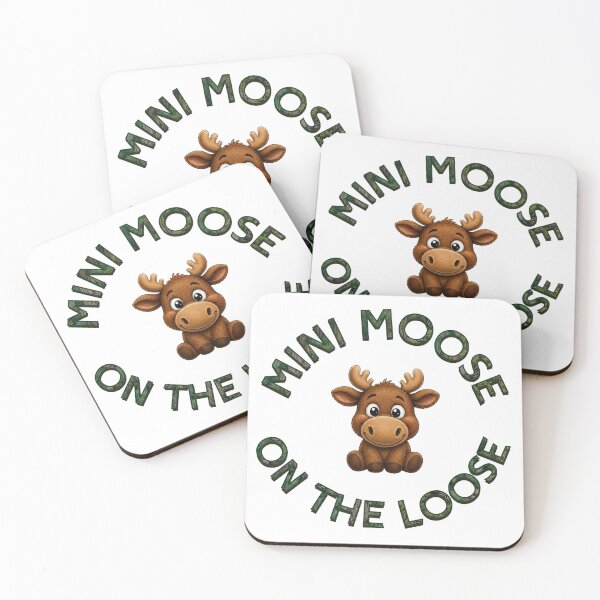 Item preview, Mini Moose On The Loose Cute Animal Art designed and sold by ScenicRoute66.