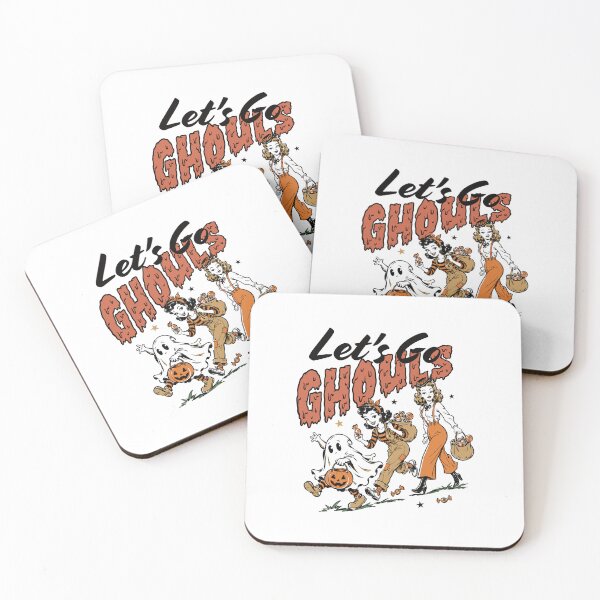Item preview, Let’s Get Ghouls — Cute Halloween Girls and Ghosts Spooky Party Art designed and sold by Krasnovaovaova.