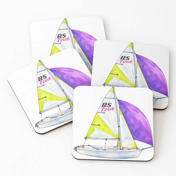Item preview, Colorful RS Feva Sailing Dinghy Watercolor designed and sold by saltyhydrangea.
