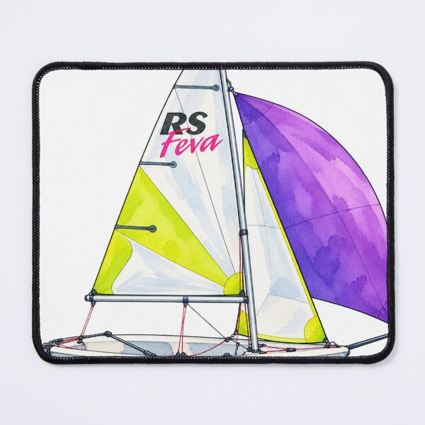 Item preview, Colorful RS Feva Sailing Dinghy Watercolor designed and sold by saltyhydrangea.
