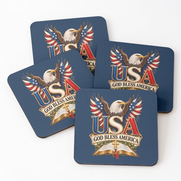Item preview, USA God Bless America – Patriotic Christian Eagle Design designed and sold by HO•Designs.