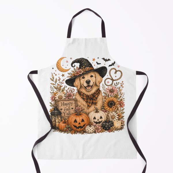Item preview, Happy Fall Y’all Vintage Halloween Dog Witch Hat Golden Retriever designed and sold by DYAFLK.