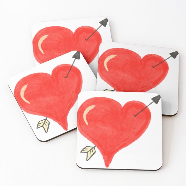 Item preview, Red Watercolor Heart with Cupid Arrow designed and sold by Bald Guy Draws.