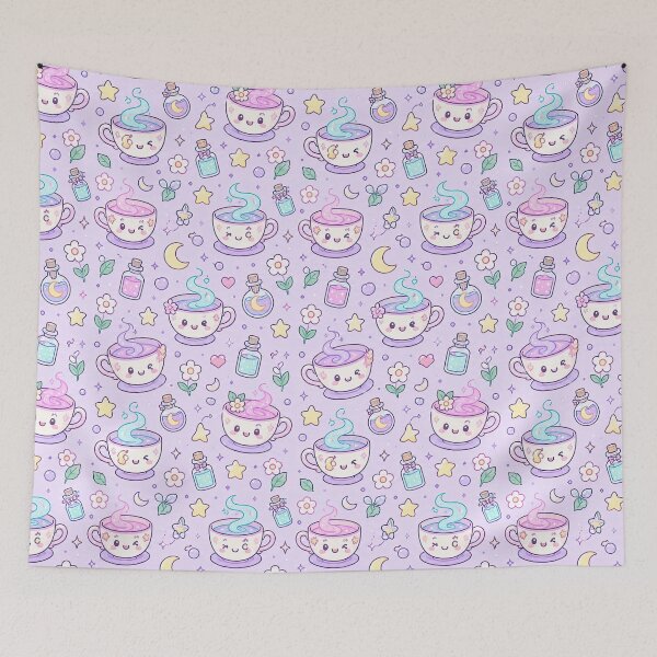 Item preview, Kawaii Magic Teacup Pattern designed and sold by Soft Berry Studio.