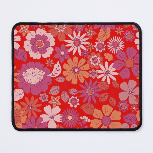 Item preview, Groovy 70s Flower Power – Retro Mod Floral Garden Pattern | Red designed and sold by Frohyou.