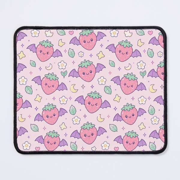 Item preview, Kawaii Bat Strawberry Pattern designed and sold by Soft Berry Studio.