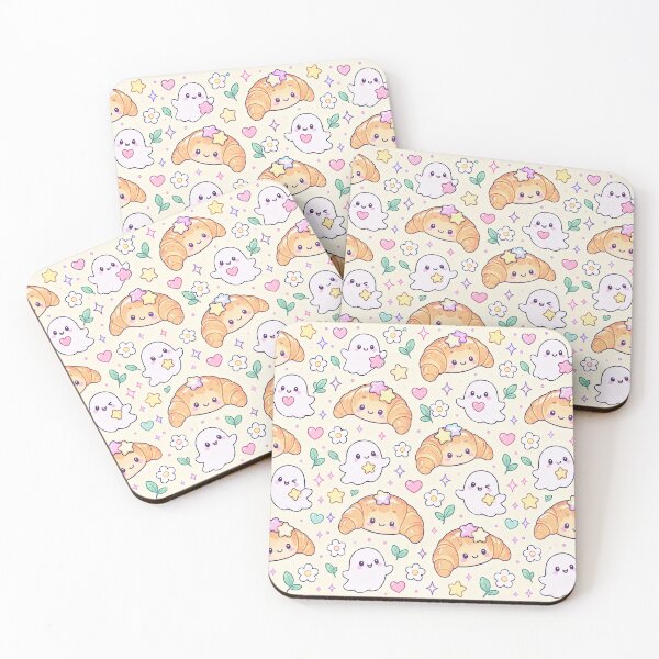 Item preview, Kawaii Ghost Croissant Pattern designed and sold by Soft Berry Studio.