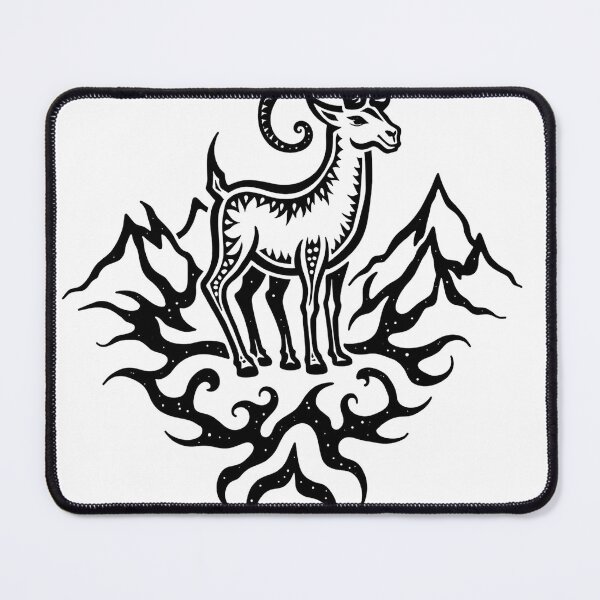 Item preview, Capricorn Sea-Goat Tattoo Flash Design designed and sold by Qubivibe.