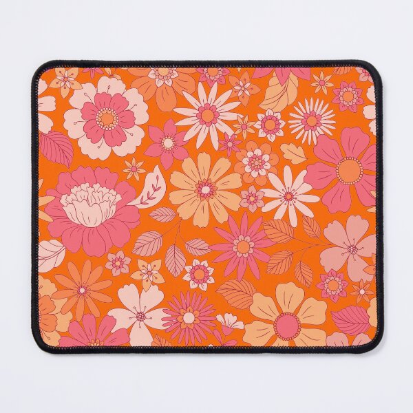 Item preview, Groovy 70s Flower Power – Retro Mod Floral Garden Pattern | Orange designed and sold by Frohyou.