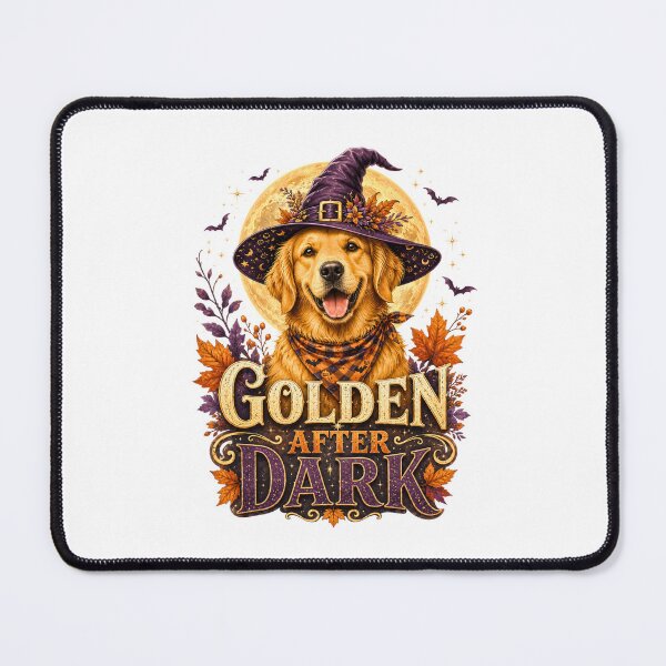 Item preview, Golden After Dark Golden Retriever Witch Hat Halloween Moon designed and sold by DYAFLK.