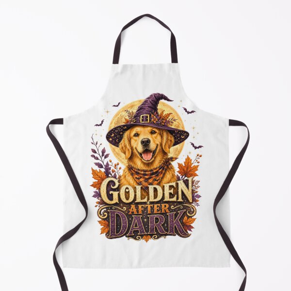 Item preview, Golden After Dark Golden Retriever Witch Hat Halloween Moon designed and sold by DYAFLK.