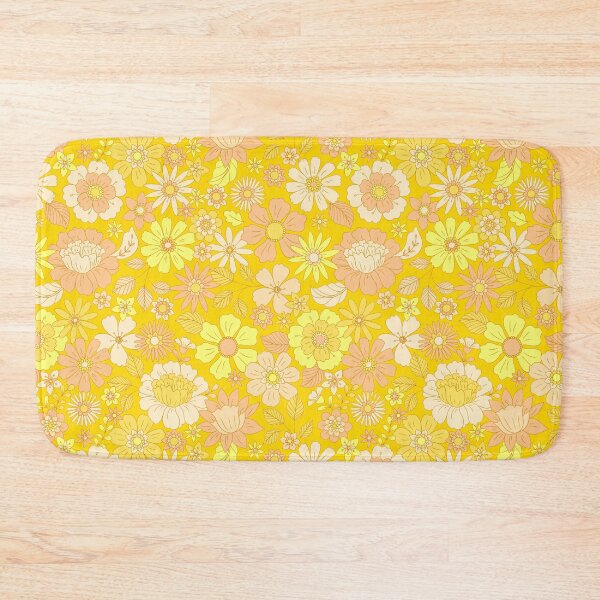 Item preview, Groovy 70s Flower Power – Retro Mod Floral Garden Pattern | Yellow designed and sold by Frohyou.