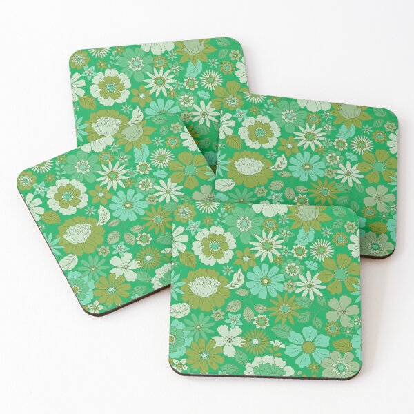Item preview, Groovy 70s Flower Power – Retro Mod Floral Garden Pattern | Green designed and sold by Frohyou.