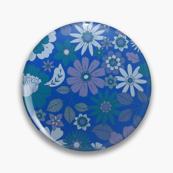 Item preview, Groovy 70s Flower Power – Retro Mod Floral Garden Pattern | Blue designed and sold by Frohyou.