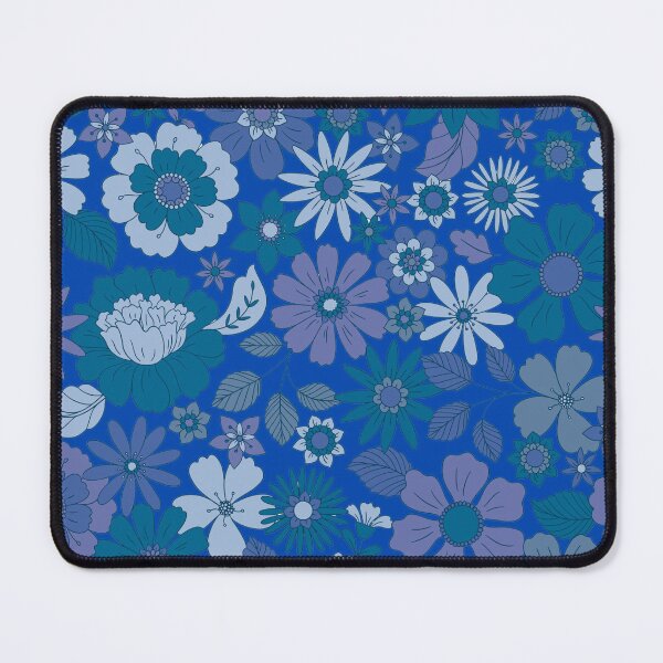 Item preview, Groovy 70s Flower Power – Retro Mod Floral Garden Pattern | Blue designed and sold by Frohyou.