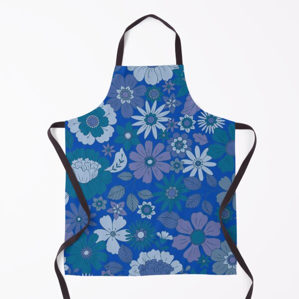 Item preview, Groovy 70s Flower Power – Retro Mod Floral Garden Pattern | Blue designed and sold by Frohyou.