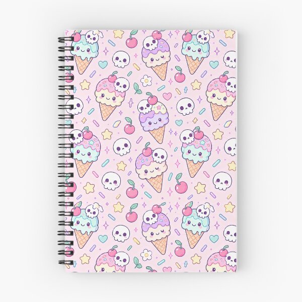 Item preview, Kawaii Skull Ice Cream Pattern designed and sold by Soft Berry Studio.
