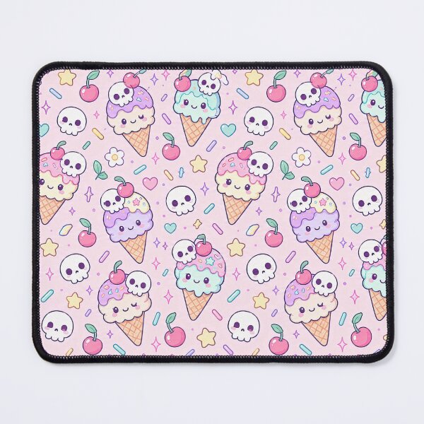 Item preview, Kawaii Skull Ice Cream Pattern designed and sold by Soft Berry Studio.