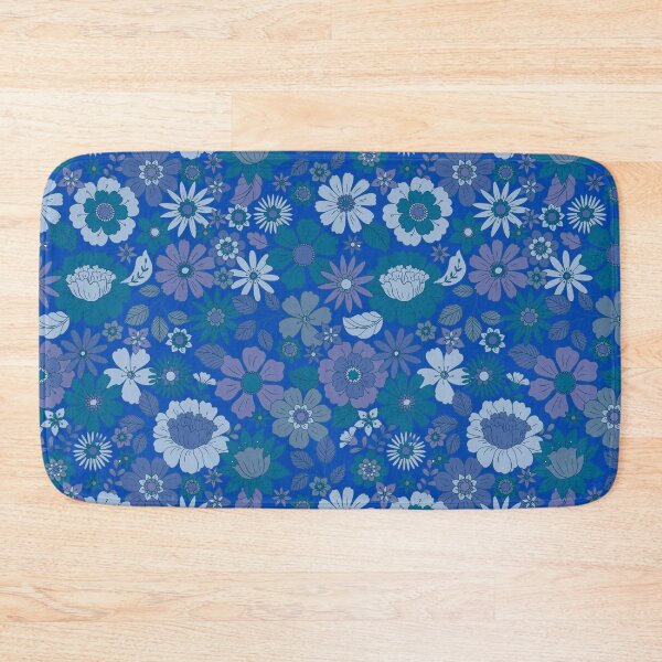 Item preview, Groovy 70s Flower Power – Retro Mod Floral Garden Pattern | Blue designed and sold by Frohyou.