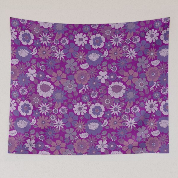 Item preview, Groovy 70s Flower Power – Retro Mod Floral Garden Pattern | Purple designed and sold by Frohyou.