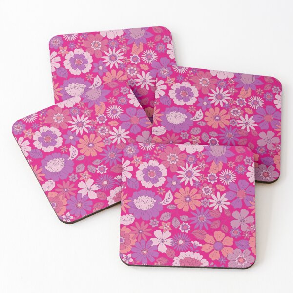Item preview, Groovy 70s Flower Power – Retro Mod Floral Garden Pattern | Pink designed and sold by Frohyou.