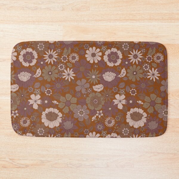 Item preview, Groovy 70s Flower Power – Retro Mod Floral Garden Pattern | Brown designed and sold by Frohyou.