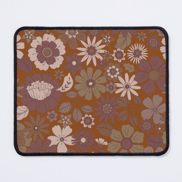 Item preview, Groovy 70s Flower Power – Retro Mod Floral Garden Pattern | Brown designed and sold by Frohyou.