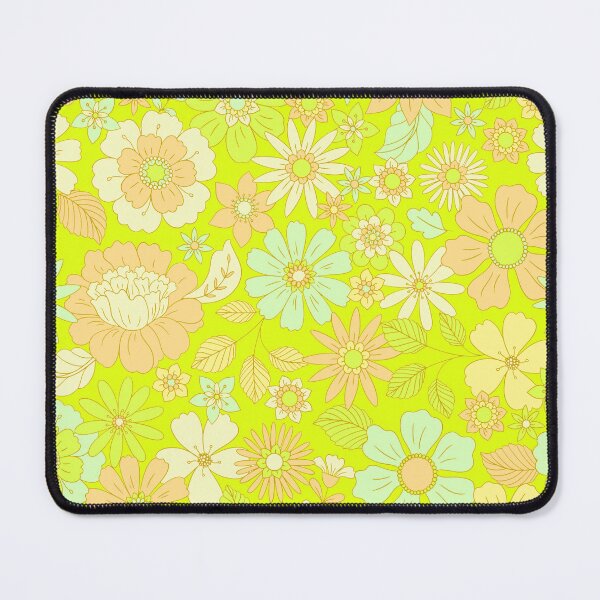 Item preview, Groovy 70s Flower Power – Retro Mod Floral Garden Pattern | Chartreuse designed and sold by Frohyou.