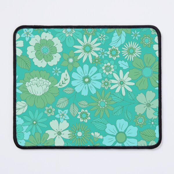Item preview, Groovy 70s Flower Power – Retro Mod Floral Garden Pattern | Teal designed and sold by Frohyou.