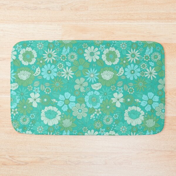 Item preview, Groovy 70s Flower Power – Retro Mod Floral Garden Pattern | Teal designed and sold by Frohyou.
