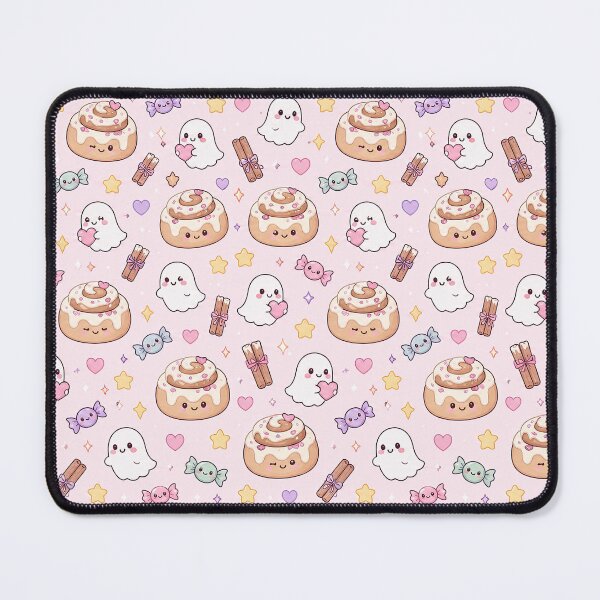 Item preview, Kawaii Ghost Cinnamon Roll Pattern designed and sold by Soft Berry Studio.