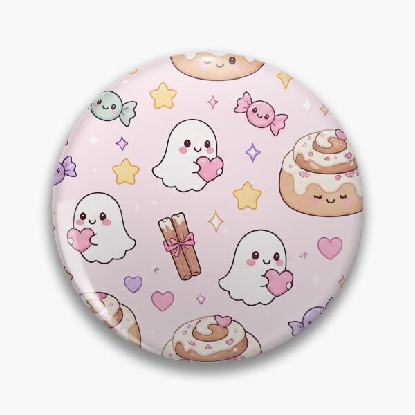 Item preview, Kawaii Ghost Cinnamon Roll Pattern designed and sold by Soft Berry Studio.