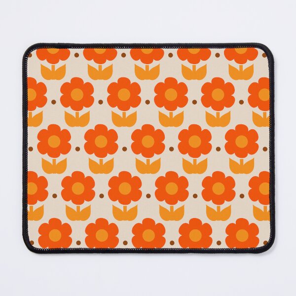 Item preview, Retro Floral Jonnty Flowers and Dots Pattern in 70s Orange Brown Beige designed and sold by kierkegaard.