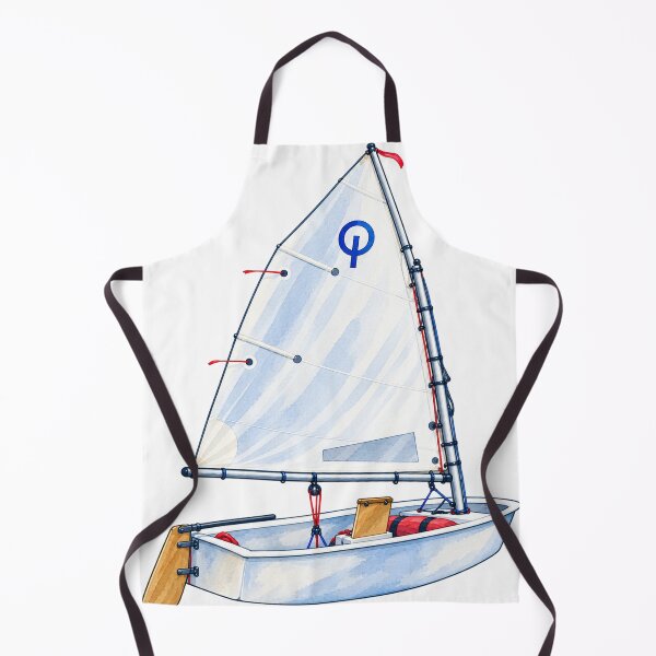 Item preview, Acuarela de un velero Optimist clásico designed and sold by saltyhydrangea.