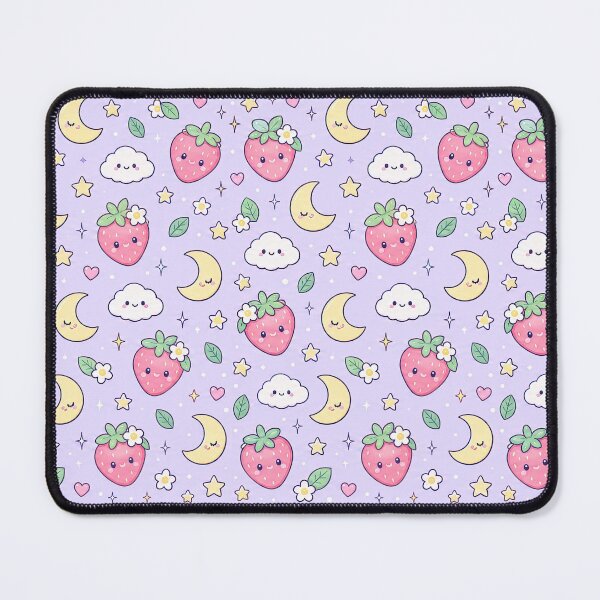 Item preview, Kawaii Moon Strawberry Pattern designed and sold by Soft Berry Studio.
