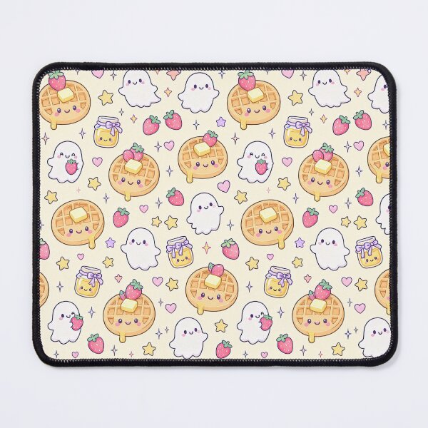 Item preview, Kawaii Ghost Waffle Pattern designed and sold by Soft Berry Studio.