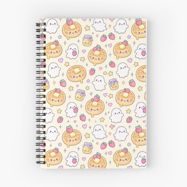Item preview, Kawaii Ghost Waffle Pattern designed and sold by Soft Berry Studio.