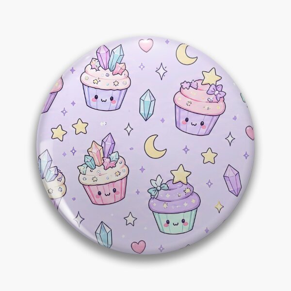 Item preview, Kawaii Crystal Cupcake Pattern designed and sold by Soft Berry Studio.