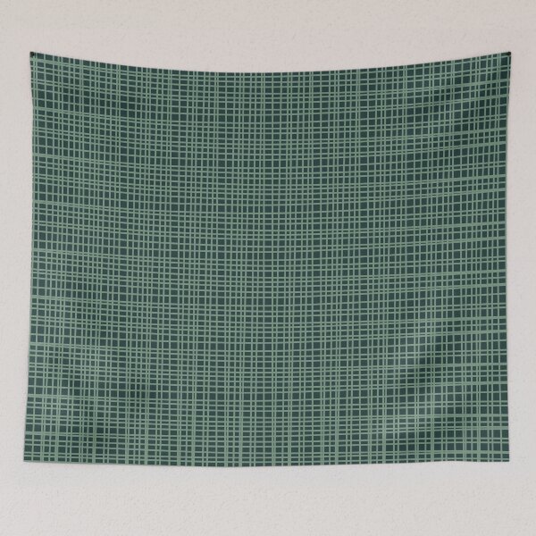 Item preview, Mid Century Modern Fine Weave Minimalist Retro Woven Pattern in Forest Green designed and sold by kierkegaard.